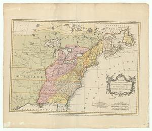 Carte des possessions angloises & françoises du continent de l'Amérique Septentrionale