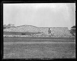 Boston Red Sox Lefty Grove pitching at Fenway Park during first game of a doubleheader against the Detroit Tigers