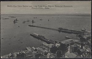 Bird's-eye view of harbor and Long Point from Pilgrim Memorial Monument, Provincetown, Mass.