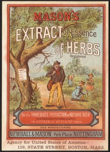 Mason's extract or essence of herbs for the immediate production of botanic beer.