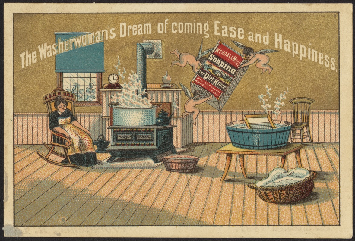 The washerwoman's dream of coming east and happiness.