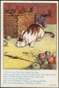 "This is the cat that killed the rat that ate the malt that lay in the house that Jack built." Since Whittington's day no cat, they say, has lived in so tidy a place, -- but with Williams' Soaps, in this good day, we can clean houses, clothing, or face.