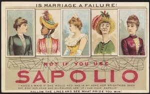 Is marriage a failure? Not if you use Sapolio