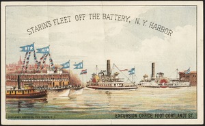 Starin's fleet off the Battery, N. Y. Harbor