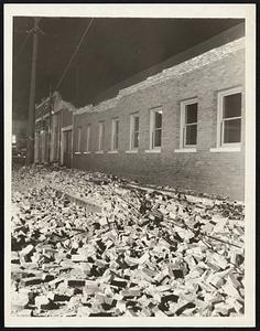 Quake Deals Death in Wrecked Building -- One Person Was Killed and 13 Injured in the Collapse of This Building at Central and Slauson Street, Los Angeles, Calif., in the Earthquake Which Struck Southern California March 10.