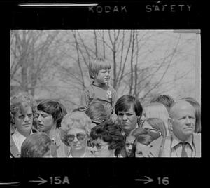 Crowd waiting to see President Gerald Ford in Concord, New Hampshire