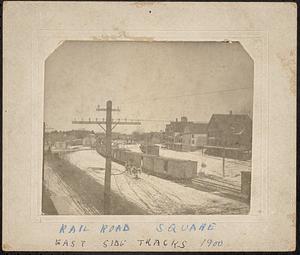 Railroad Square, East Side Railroad track with freight train