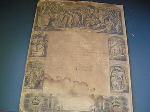 Family record with religious imagery