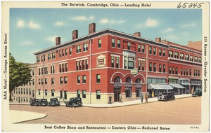 The Berwick, Cambridge, Ohio -- Leading Hotel, best coffee shop and restaurant -- East Ohio -- reduced rates