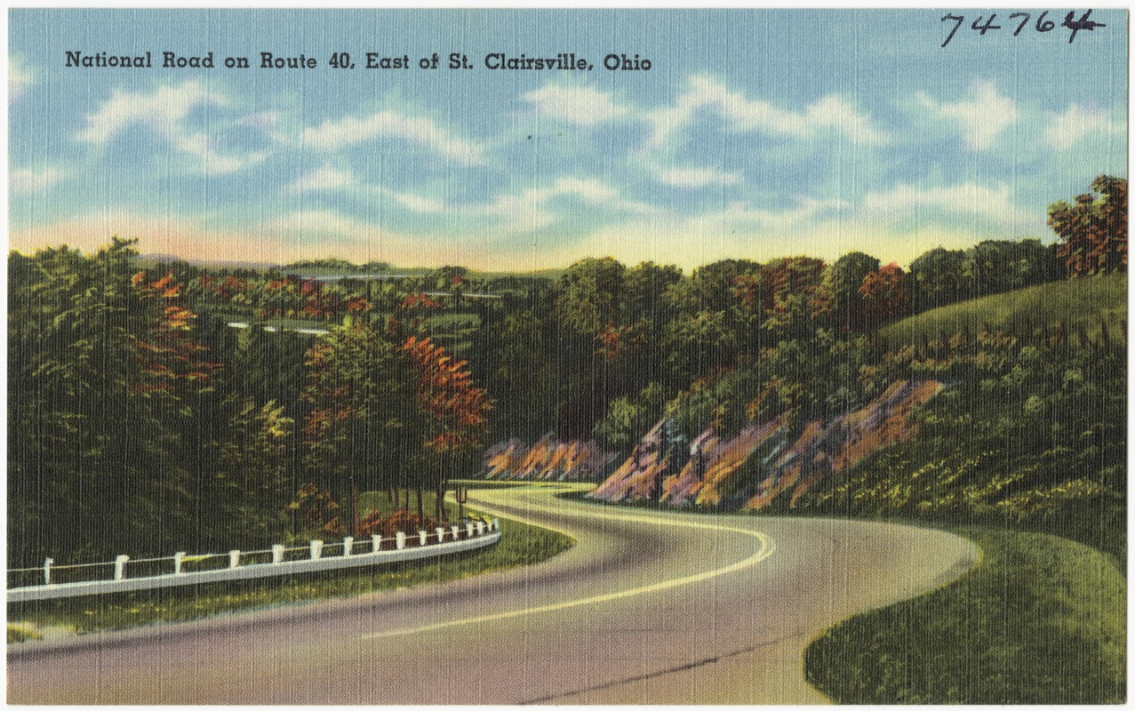 National road on Route 40, east of St. Clairsville, Ohio