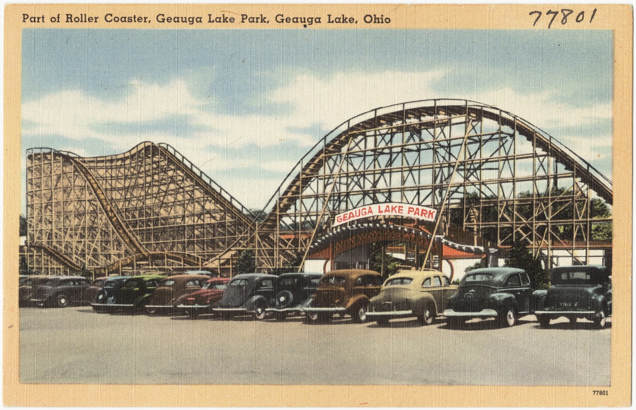 Part of roller coaster, Geauga Lake Park, Geauga Lake, Ohio