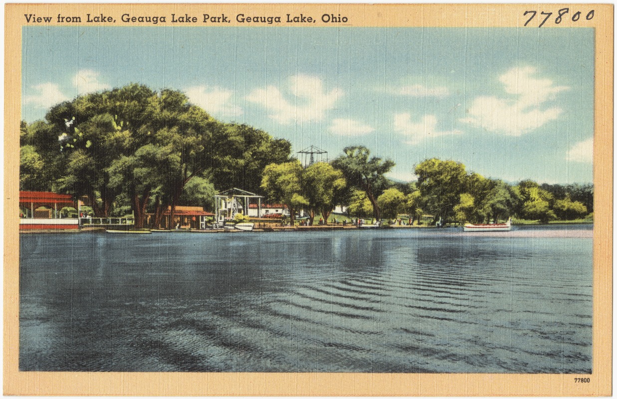 View from lake, Geauga Lake Park, Geauga Lake, Ohio