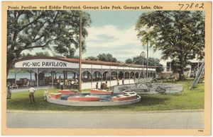 Picnic Pavilion and Kiddie Playland, Geauga Lake Park, Geauga Lake, Ohio