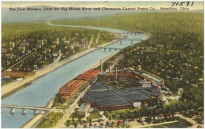 The four bridges, over Big Miami River and Champion Coated Paper Co., Hamilton, Ohio