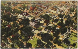 Aerial view of Business section, Jackson, Ohio