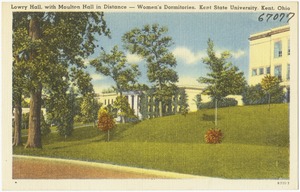 Lowry Hall, with Moulton Hall in distance -- Women's dormitories, Kent State University, Kent, Ohio