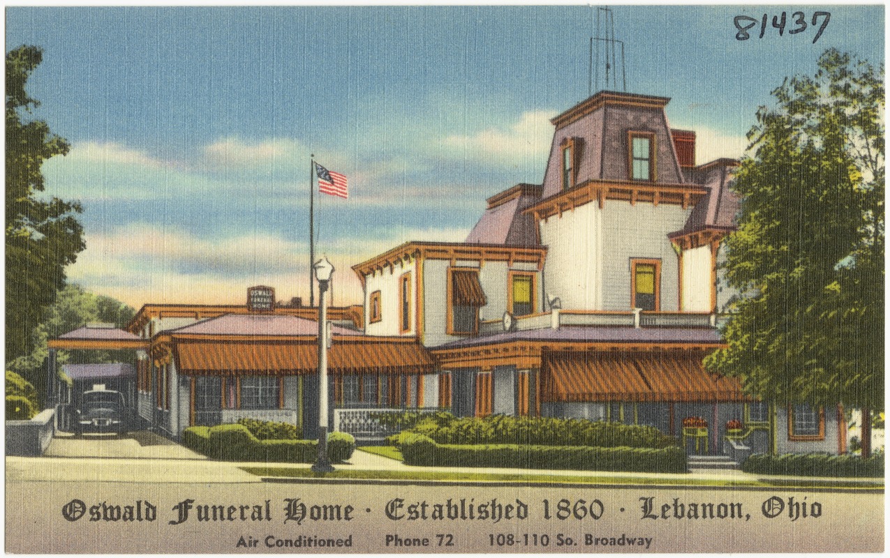 Oswald Funeral Home, established 1860, Lebanon, Ohio - Digital Commonwealth