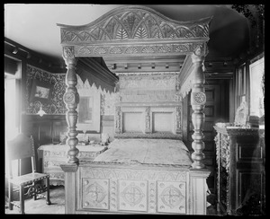 Anson Phelps Stokes, 229 Madison Ave NYC: bedroom with ornate canopied bed
