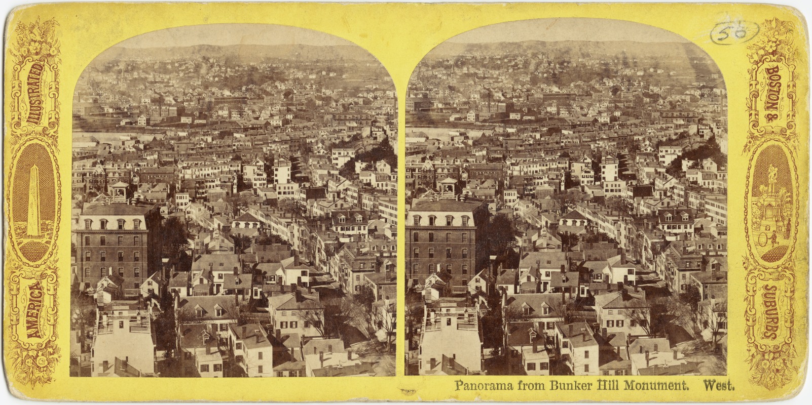 Panorama from Bunker Hill Monument, west