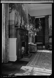 Clark House, Salem: interior, fireplace to one side