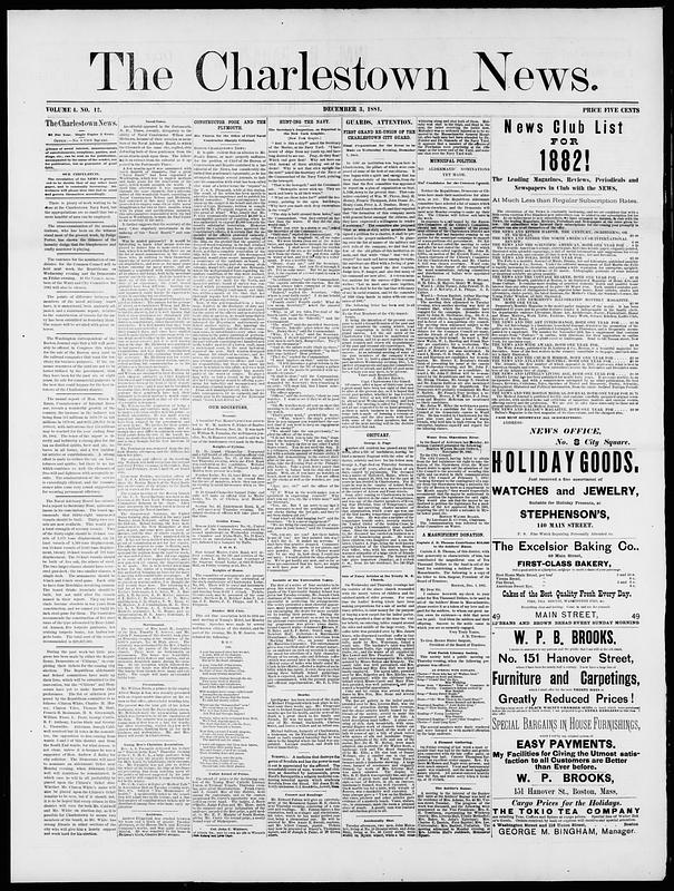 The Charlestown News. December 03, 1881 - Digital Commonwealth