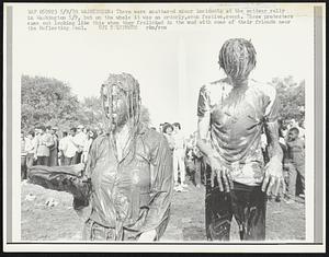 There were scattered minor incidents at the antiwar rally in Washington 5/9, but on the whole it was an orderly, even festive, event. These protesters came out looking like this when they frolicked in the mud with some of their friends near the Reflecting Pool.