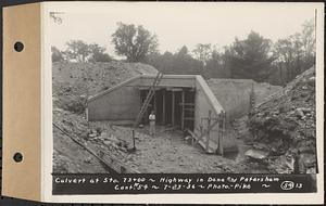 Contract No. 54, Highway in Towns of Dana, Petersham, Worcester County, culvert at Sta. 73+00, Dana and Petersham, Mass., Jul. 23, 1936