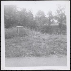 Prudence Wright marker near covered bridge