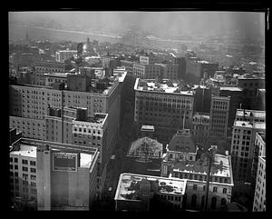 Bird's eye view of City Hall from new Post Office Building