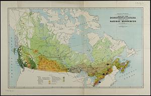 Map of the Dominion of Canada, exclusive of northern regions, indicating main natural resources