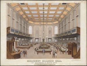 Melodeon Billiard Hall, 367 Washington St. Boston Mass.
