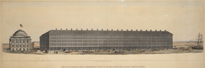 View of the proposed block of warehouses on the site of the dock between Long & Central Wharves, in Boston