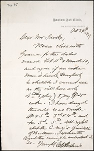 Letter from Charles C. Perkins to Francis H. Jenks, 1879 October 24