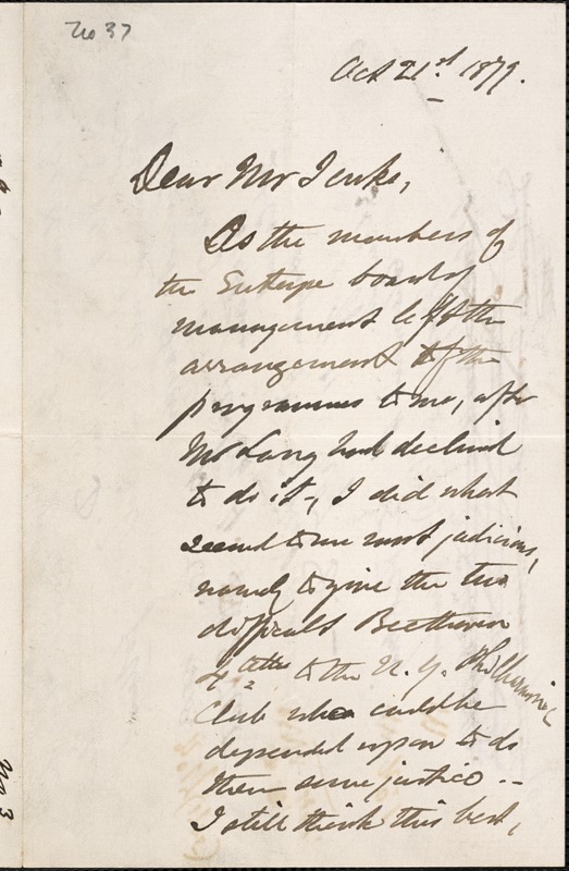 Letter from Charles C. Perkins to Francis H. Jenks, 1879 October 21