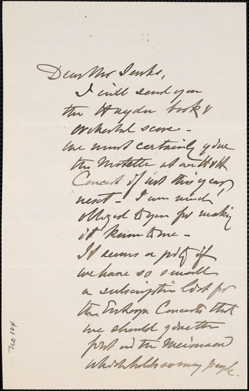 Letter from Charles C. Perkins to Francis H. Jenks, 1880 November 16