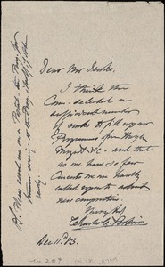 Letter from Charles C. Perkins to Francis H. Jenks, 1883 December 11