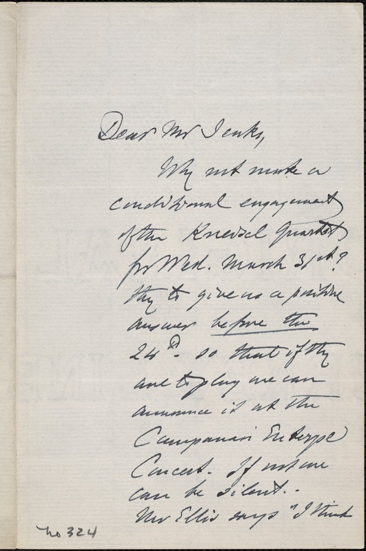 Letter from Charles C. Perkins to Francis H. Jenks, 1886 January 25
