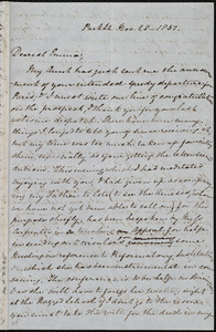 Letter from Mary Anne Estlin, Park St., [Bristol, England], to Emma Forbes Weston, Nov. 28, 1851