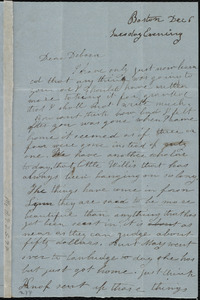 Letter from Emma Forbes Weston, Boston, [Mass.], to Deborah Weston, Dec. 6, [1836], Tuesday Evening