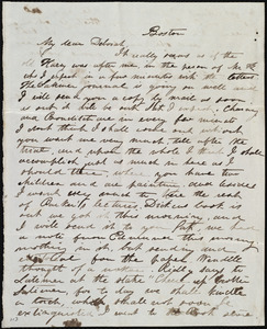 Letter from Lucia Weston, Boston, [Mass.], to Deborah Weston, [184-?]