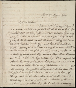 Letter from Lucia Weston, Boston, [Mass.], to Deborah Weston, March 3rd, 1836