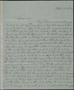 Letter from Lucia Weston, Boston, [Mass.], to Deborah Weston, Oct. 4th, 1836