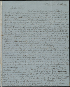 Letter from Lucia Weston, Boston, [Mass.], to Deborah Weston, December 18th, 1836
