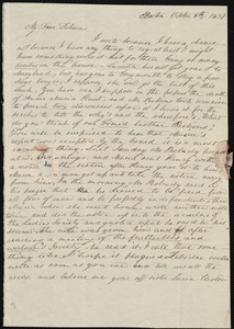 Letter from Lucia Weston, Boston, [Mass.], to Deborah Weston, October 9th, 1837