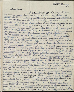 Letter from Lucia Weston, Boston, [Mass.], to Anne Warren Weston, Tuesday, [1839]