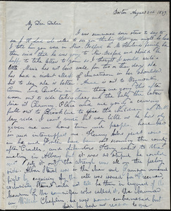 Letter from Lucia Weston, Boston, [Mass.], to Deborah Weston, August 3rd, 1839