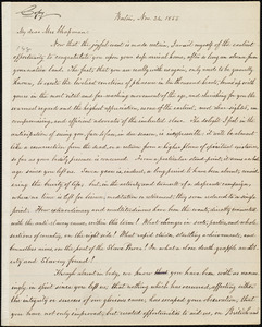 Copy of letter from William Lloyd Garrison, Boston, [Mass.], to Maria Weston Chapman, Nov. 24, 1855
