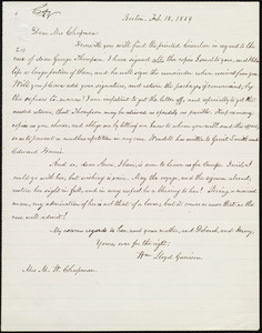 Copy of letter from William Lloyd Garrison, Boston, [Mass.], to Maria Weston Chapman, Feb. 18, 1859
