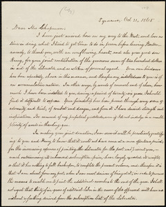 Copy of letter from William Lloyd Garrison, Syracuse, [New York], to Maria Weston Chapman, Oct. 31, 1865