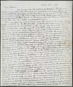 Circular letter from William Lloyd Garrison, Boston, [Mass.], to Edmund Quincy, Mar[ch] 1, 1839